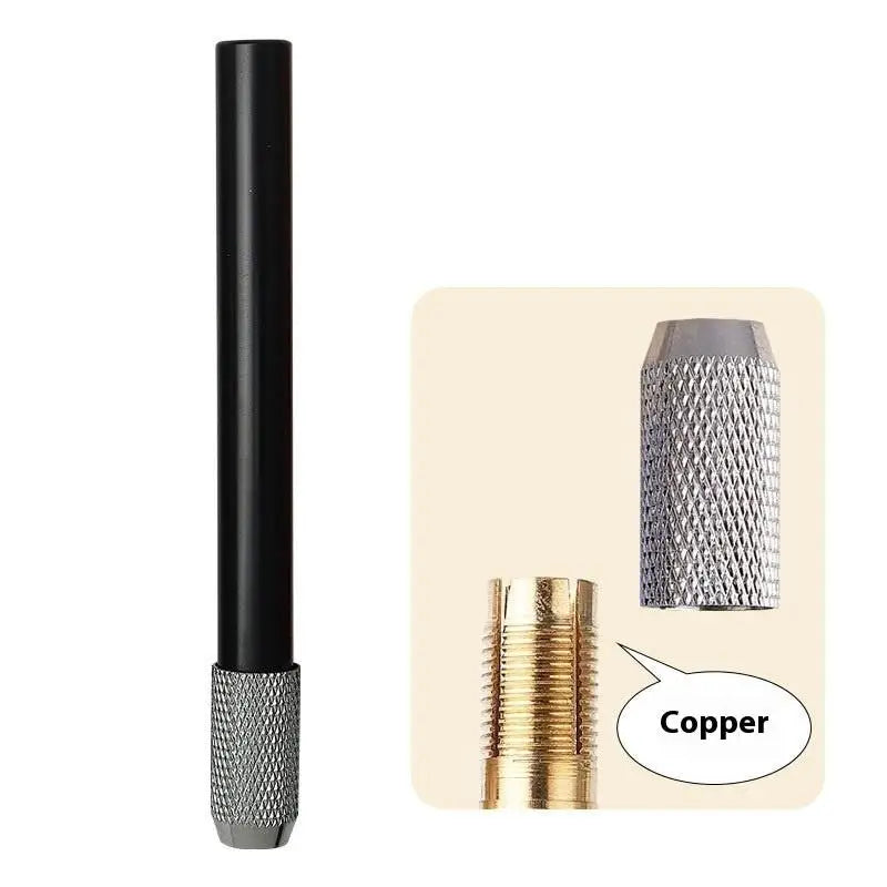 1Pcs Writing Metal Color Rod Adjustable Single Head Pencil Extender Holder Sketch School Painting Art Write Tool Oasis Select Black