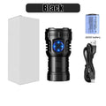 High Bright 8 LED Flashlight Aluminum Alloy Tactical Flashlight 26350 Battery Type-C Rechargeable Magnet Emergency Lantern Oasis Select 8 LED Black