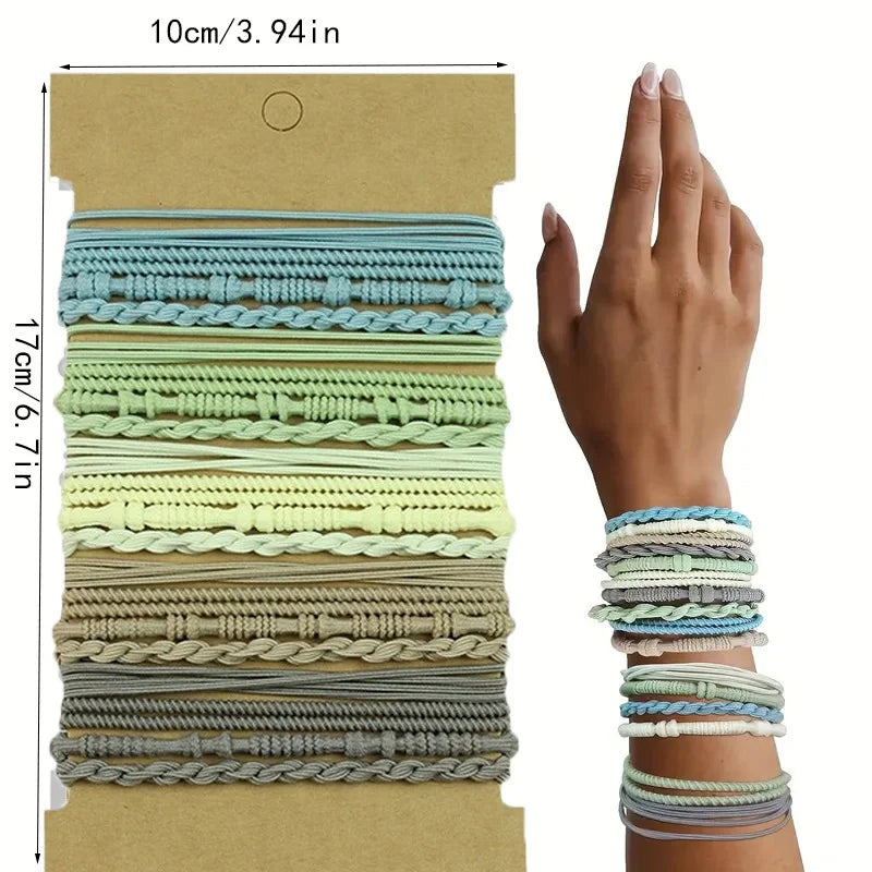 20pcs Boho Hair Ties Elastic Bracelets for Women Cute Hair Ties No Damage Ponytail Holders for Girls with Thick and Thin Hair Oasis Select B