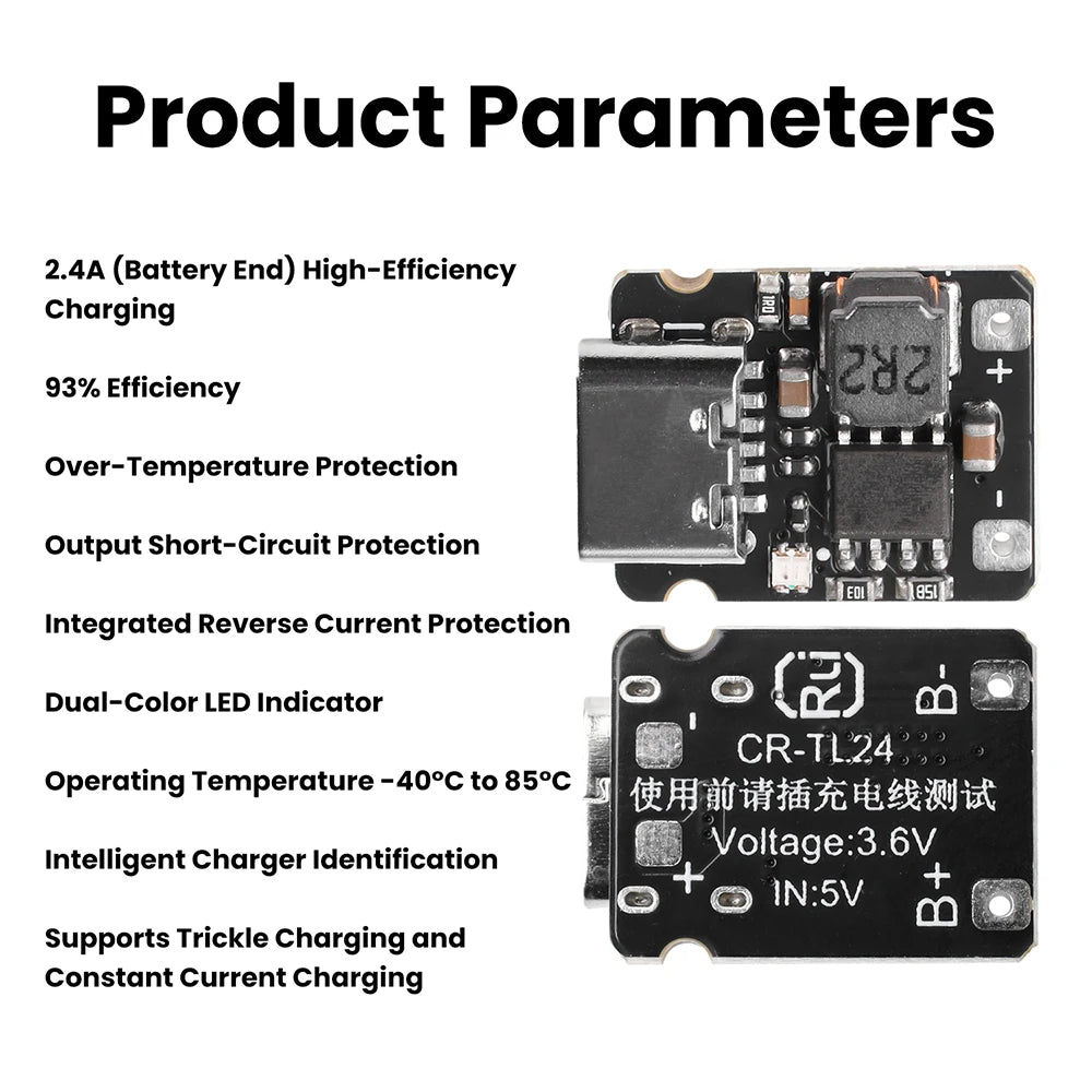 Mini 1S 3.2V 3.6V Lithium Iron Phosphate Battery Charging Board 2.4A Fast Charger Module Trickle Constant Current Charging Oasis Select