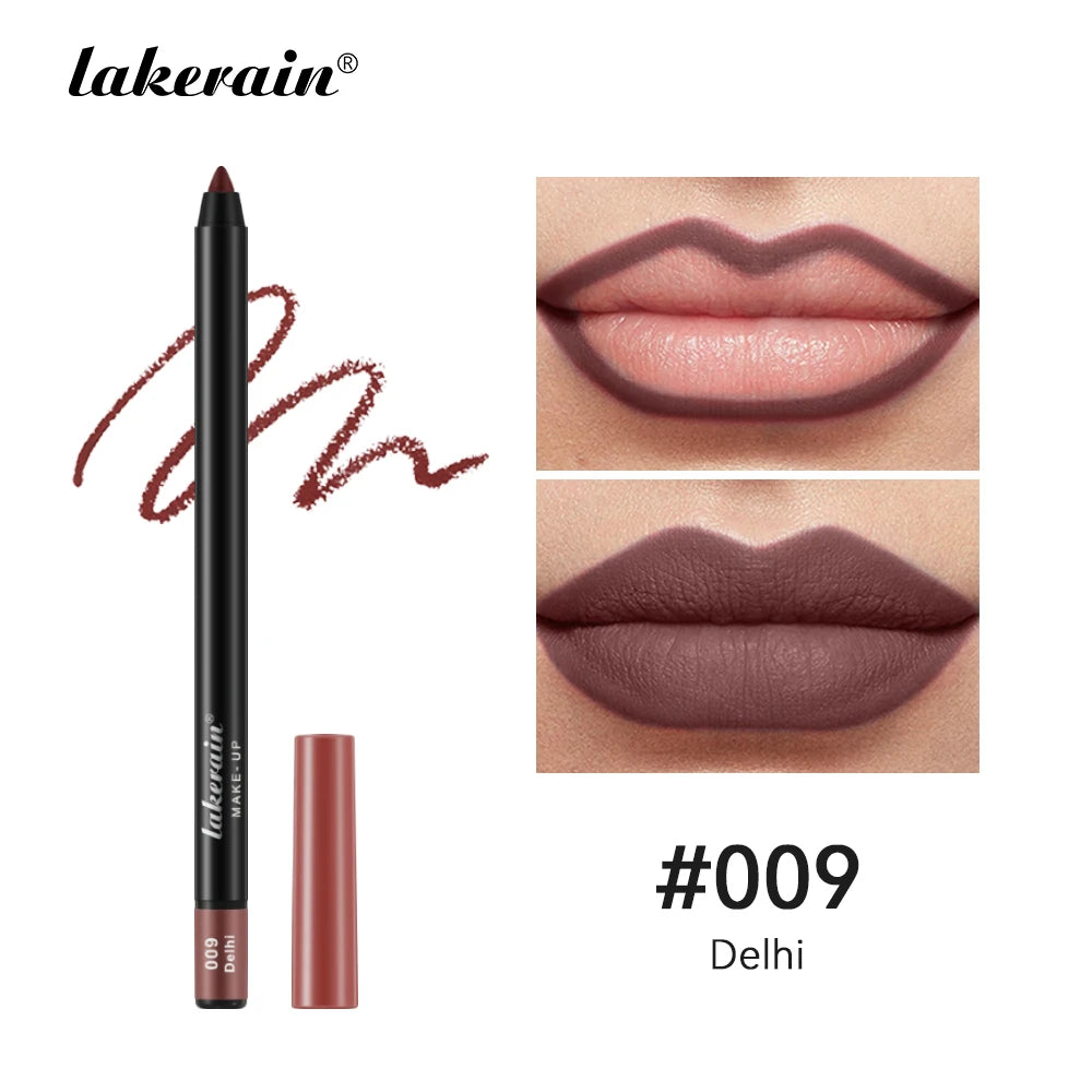 12 Colors Matte Lipliner Pencil Red Contour Tint Lipstick Waterproof Long Lasting Non-stick Cup Moisturising Lips Makeup Oasis Select 9 Delhi