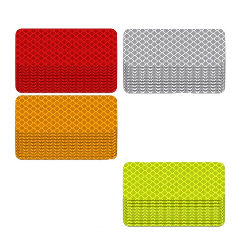 10/30PCS Car Truck Reflective Safety Warning Tape Waterproof Anti-Collision Reflective Patch Night Light Patch Reflector Sticker Oasis Select