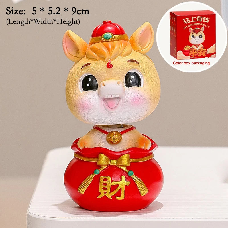 2026 Year of The Horse Table Decoration Charming Pony Accessory Lucky New Year Gift and Cute Car Decor DIY Craft Oasis Select A40