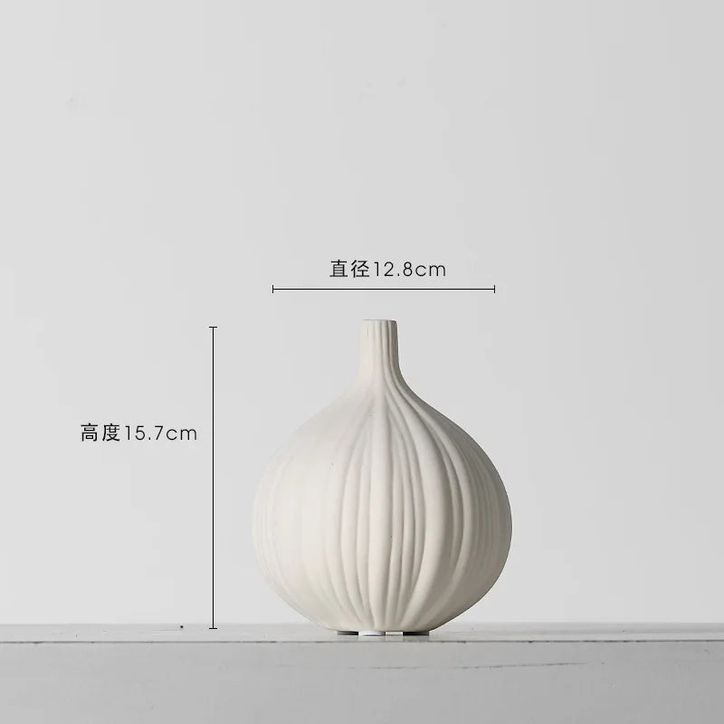 Simple and Creative Simple Elegant Ceramic Vase Decoration Dry Flower Arranger Living Room Advanced Sense of Home Decoration Oasis Select A