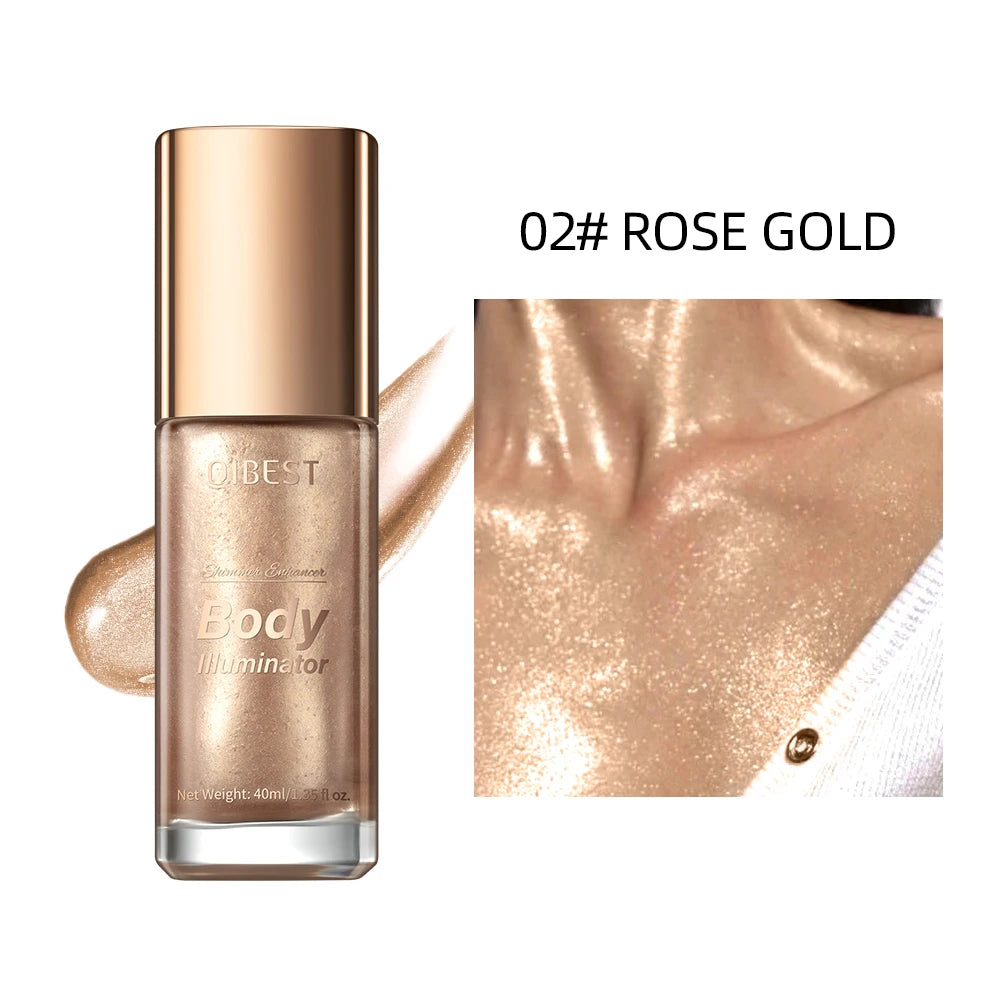 QIBEST 5-Color Liquid Highlighter – Body & Face Shimmer Glow
