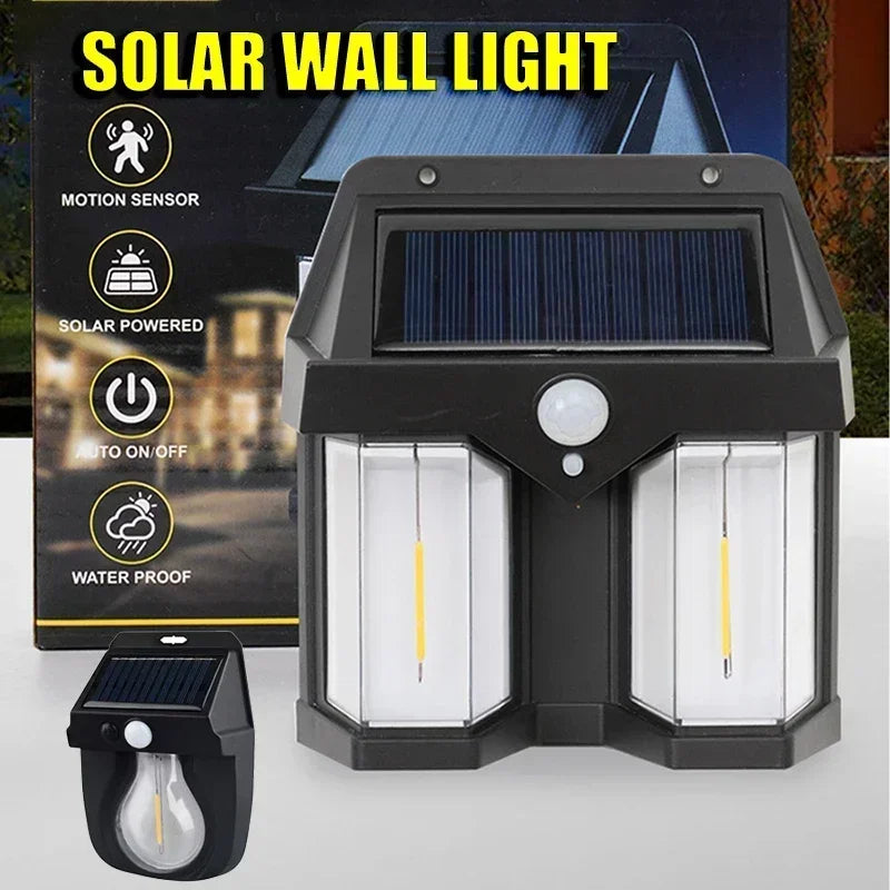 Solar Outdoor Wall Light – Motion Sensor LED Garden Lamp