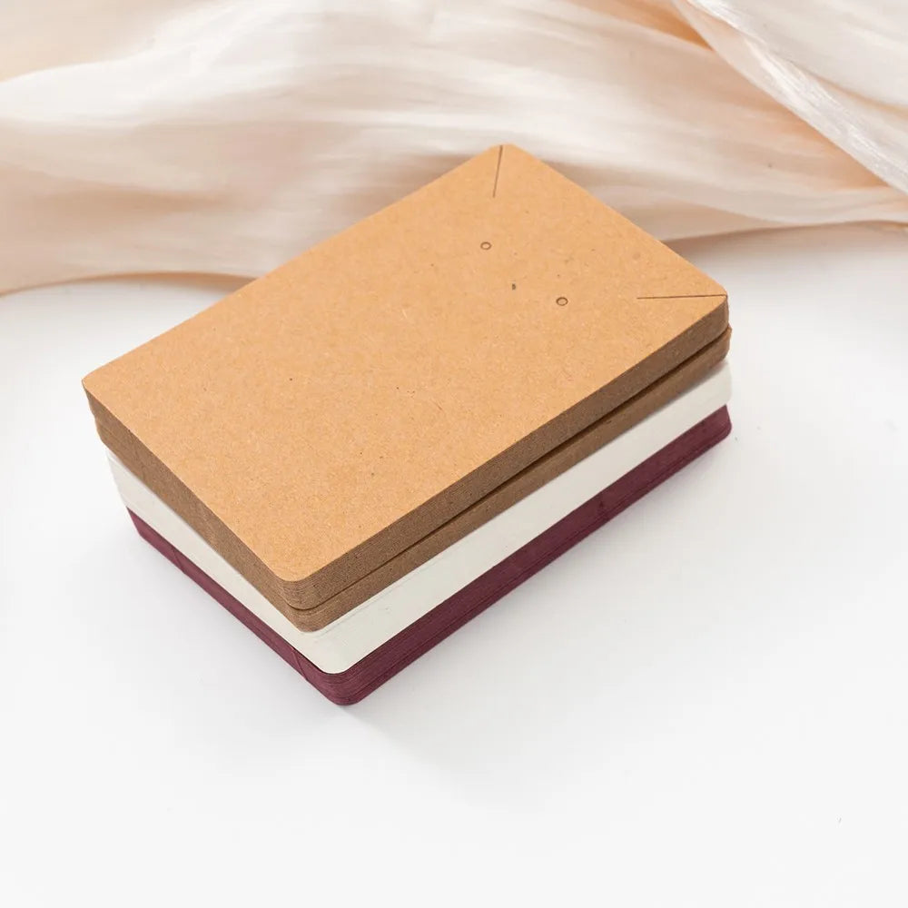 50pcs 6x9cm Kraft Earring Cards Necklace Display Cards Paper Ear Studs for Selling Hanging Earring Necklace DIY Crafts Retail Oasis Select