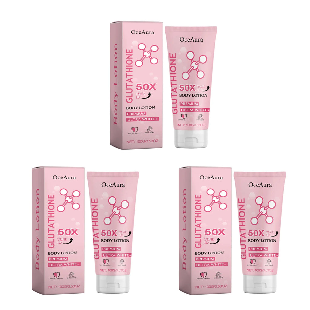 Glutathione Body Lotion Brightening Hydrating Revitalize Even Skin Tone Improve Skin Dry Rough Dullness Moisturizing Body Lotion Oasis Select 3Pcs