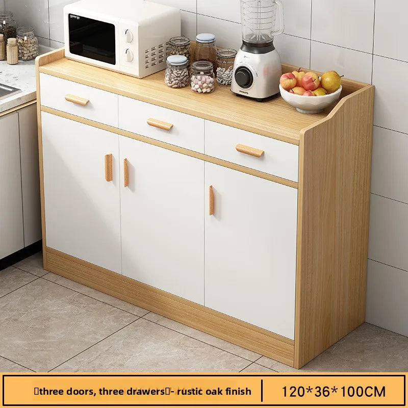 Multi-functional Household GoodsSide Cabinet, Kitchen Against The Wall, Large Capacity Storage Rack, Floor-to-ceiling Locker Oasis Select Oak 3-3