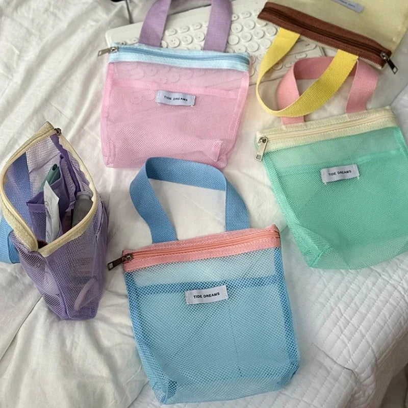 Portable Mesh Cosmetic Bag | Travel Toiletry & Makeup Organizer Cosmetic Travel Bag Oasis Select