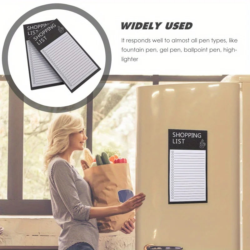Magnetic Black Shopping List Planner - A Convenient Shopping Organizer with Sticky Notes,perfect for Tracking Food and Reminders Oasis Select