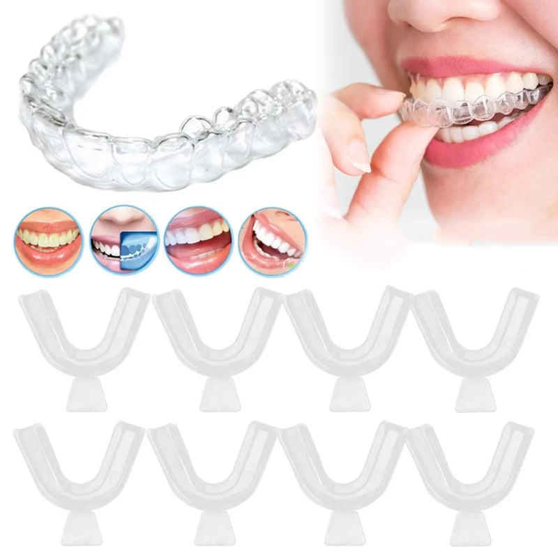 1/3/6pairs Silicone Mouth Guard Sleeping Mouth Guard Tray Orthodontic Braces Set For Bruxism Non-Snoring Teeth Whitening Protect Oasis Select
