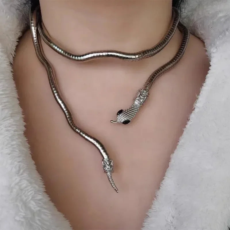 Snake Creative Jewelry Can Be Used As Necklace and Bracelet Personalized HotGirl Snake Wrap Women's Necklace Halloween Jewelry Oasis Select
