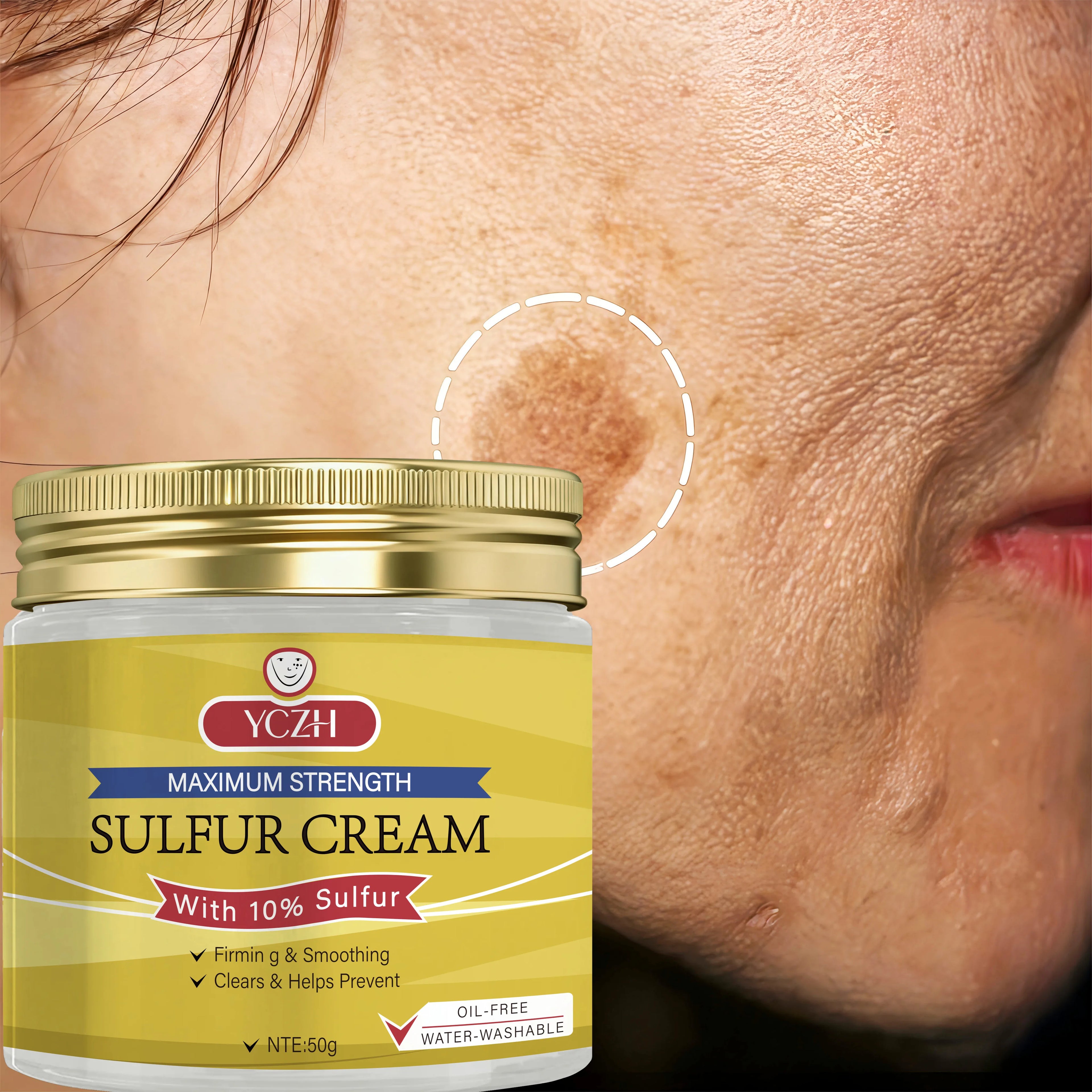 YCHZ Sulfur Cream – Pore Minimizing, Firming & Oil Control 50g