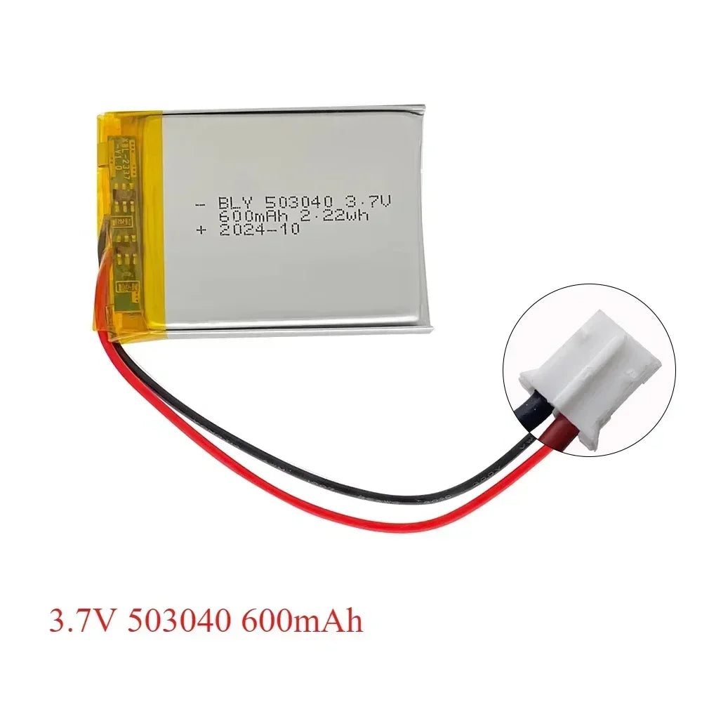 503040 3.7V 600mAh Polymer Lithium Rechargeable Battery for GPS Navigator Bluetooth Headset PS4 Controller Oasis Select