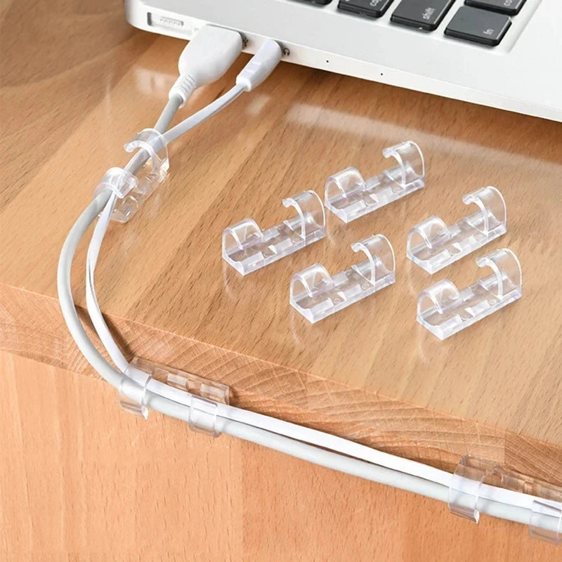 Self-Adhesive Cable Clips 20/100 Pack – Desk Wire Organizer Cable Organizer Clips Oasis Select