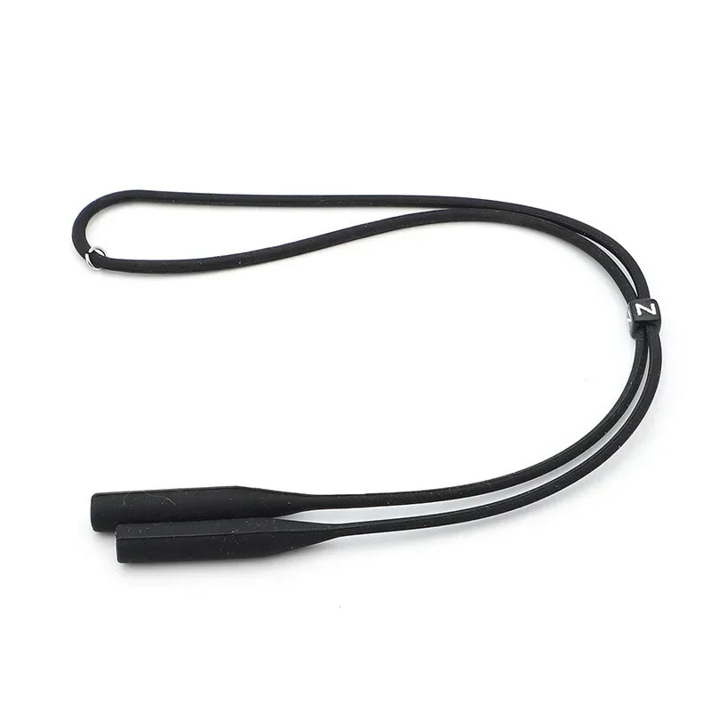 Adjustable Elastic Silicone Eyeglasses Straps Sunglasses Chain Sports Anti-Slip String Glasses Ropes Band Cord Holder Oasis Select Black
