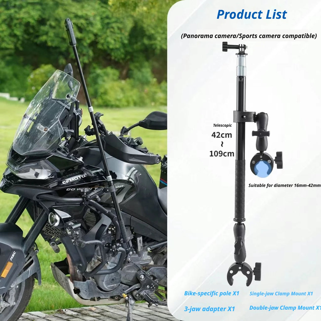 43" Motorcycle Selfie Stick for Insta360 X5/X4 & DJI Osmo