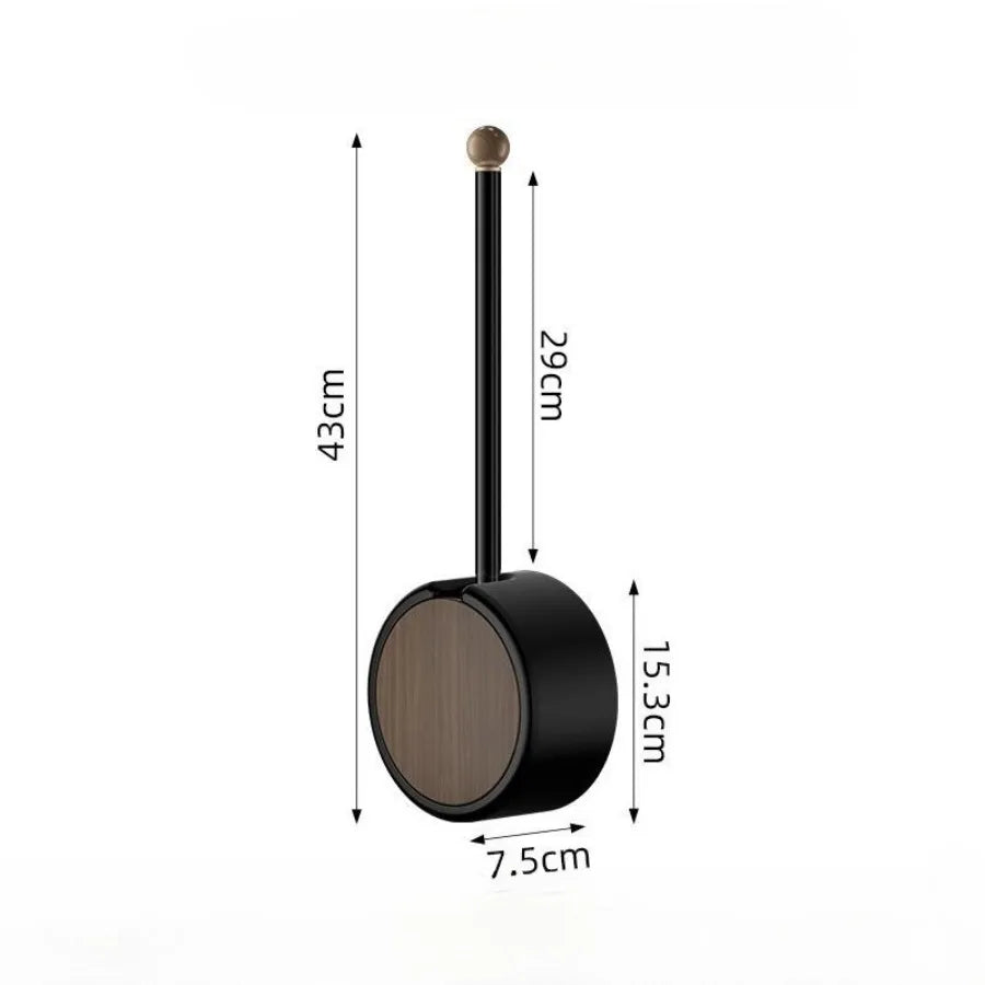 Wall Mounted Toilet Brush Without Punching Toilet Cleaning Detachable Wood Grain Toilet Long Handle Brush Bathroom Accessories Oasis Select black