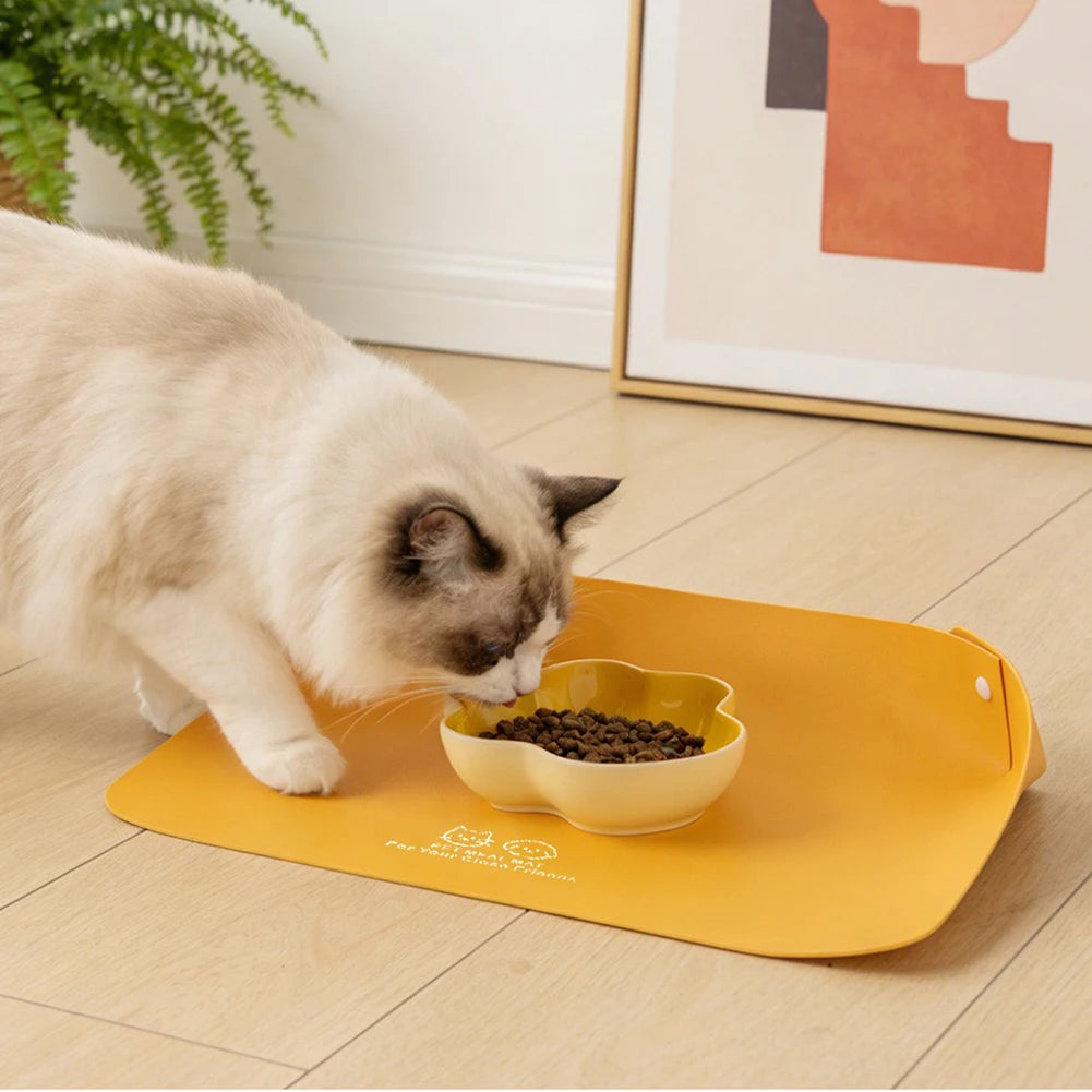 PU Leather Pet Feeding Mat – Waterproof & Non-Slip Placemat