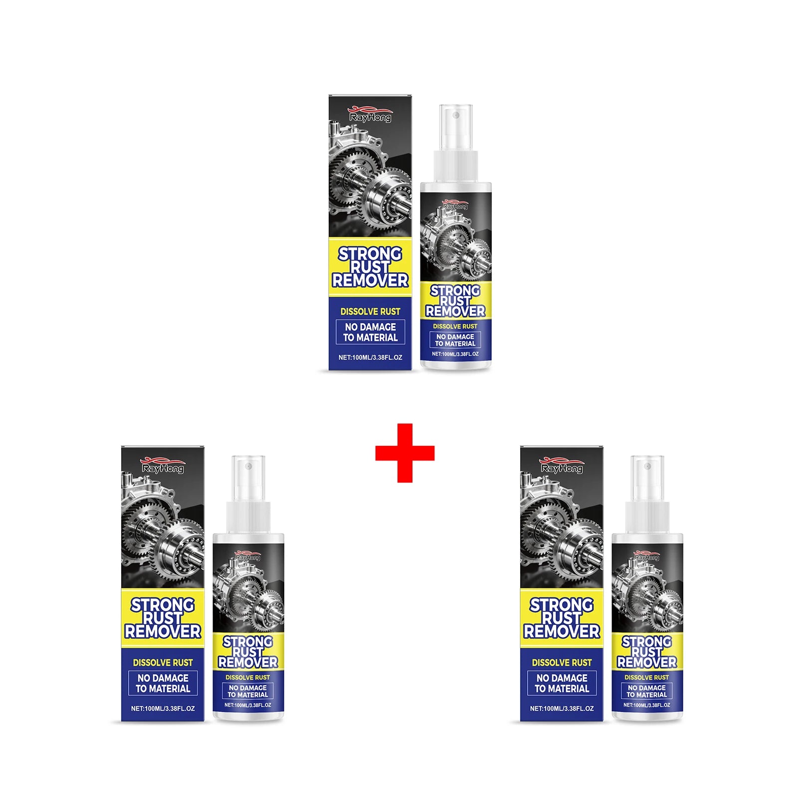 Rust Remover Spray for Car Household Hardware Metal Surface Cleaner Prevents Corrosion Multi Purpose Auto Parts Derusting Agent Oasis Select 3pcs