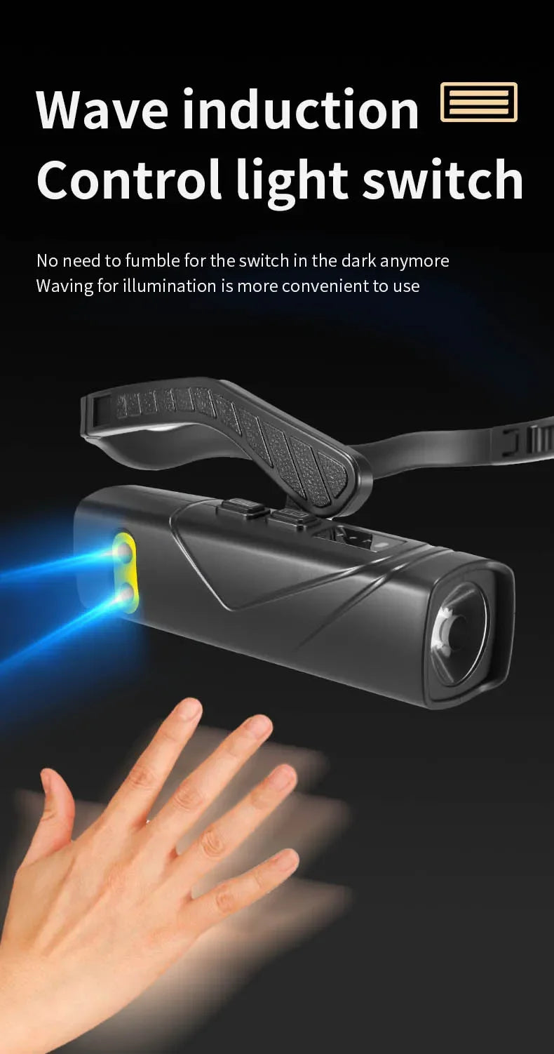 Outdoor Dual Light Source Portable Induction Headlight Usb Charging Night Fishing And Running Hanging Ear Mounted Led Headlight Oasis Select