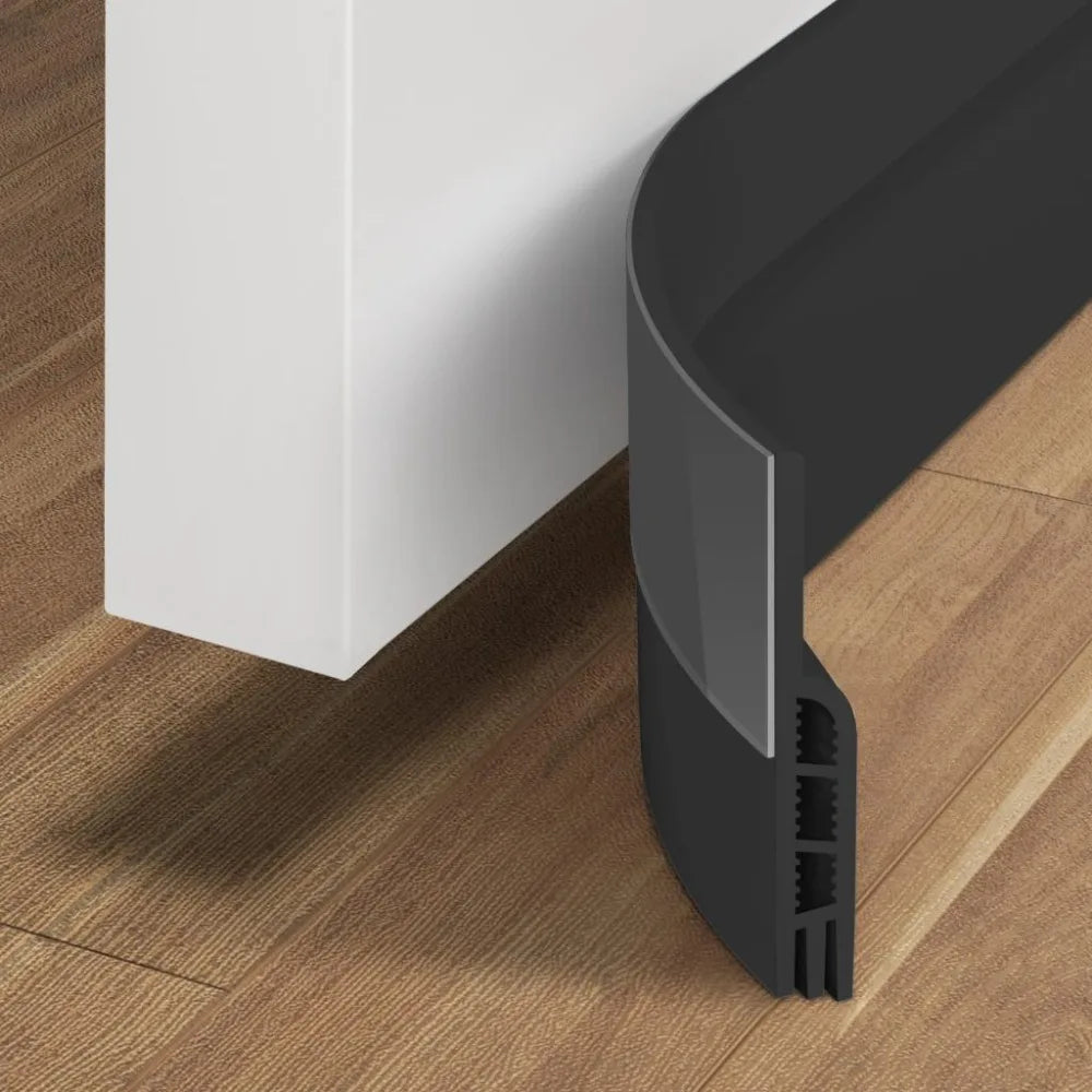 Self Adhesive Door Bottom Seal Strip Winter-Proof Dust-Proof Door Weather Stripping Strong Adhesive Noise Stopper Oasis Select Black