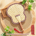 Handheld Cooling Fan Solid Traditional Hand Fan Palm Leaf Fan Soft For Fire Stirring Indoor Decorative Use Oasis Select Red-37x24 cm