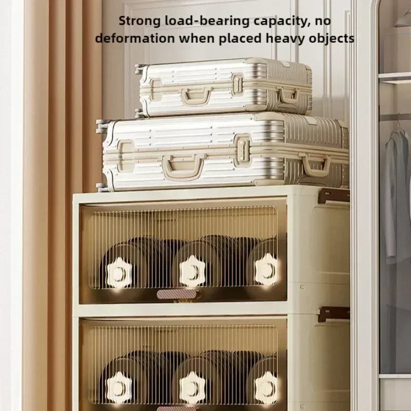 Multi-functional Simple folding storage cabinet Plastic multi-layer bag wardrobe storage box living room storage cabinet Oasis Select