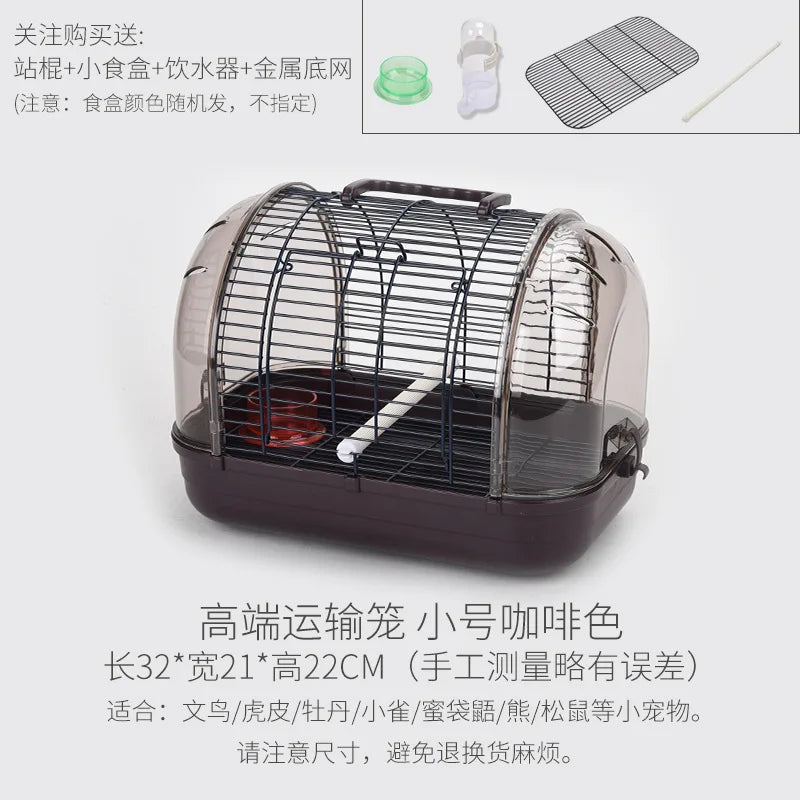 Portable Pet Bird Cage Parrot Travel Transport Cage with Feeder Breathable Lightweight Small Pet Carrier Bird Accessories Oasis Select