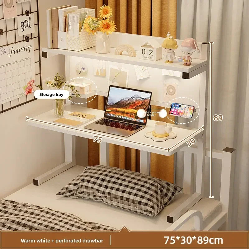 Household GoodsComputer Desk Dormitory Bed Table Folding Desk Upper And Lower Bunk Can Store Fixed E-sports Table Oasis Select 75 White B