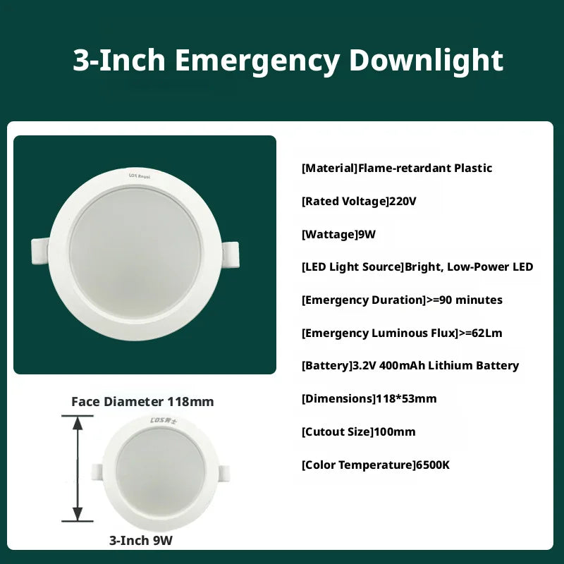 SHINEKNOT 36V LED Emergency Ceiling Light | 13W Embedded Tube