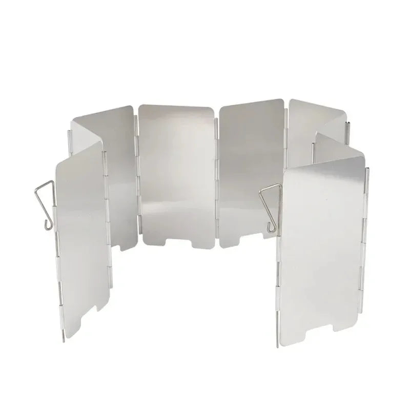 1pcs Outdoor Stove Wind Shield 9 Plates Foldable Camping Windscreen Gas Cooker Wind Deflector, Camping Stove Accessory Oasis Select