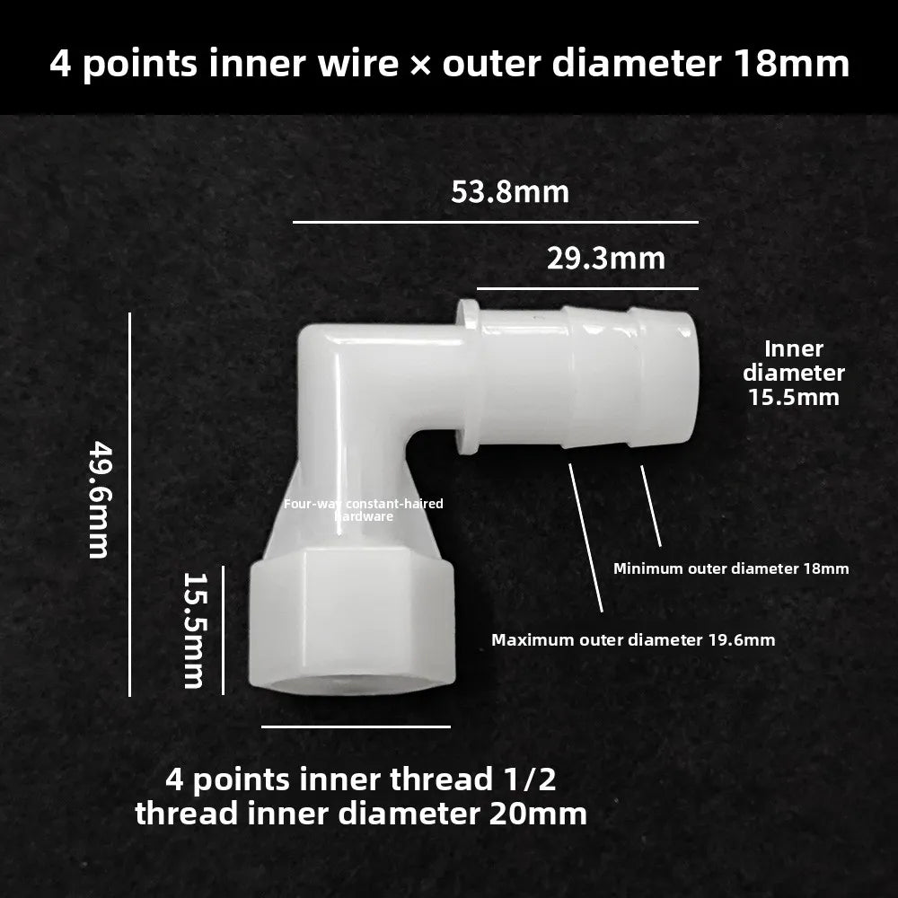 4~20mm PP Elbow Connectors Aquarium Tank Fittings Air Pump Aerator Pagoda Joint Garden Irrigation Medical Hose Joints Oasis Select 18mm 10 PCS