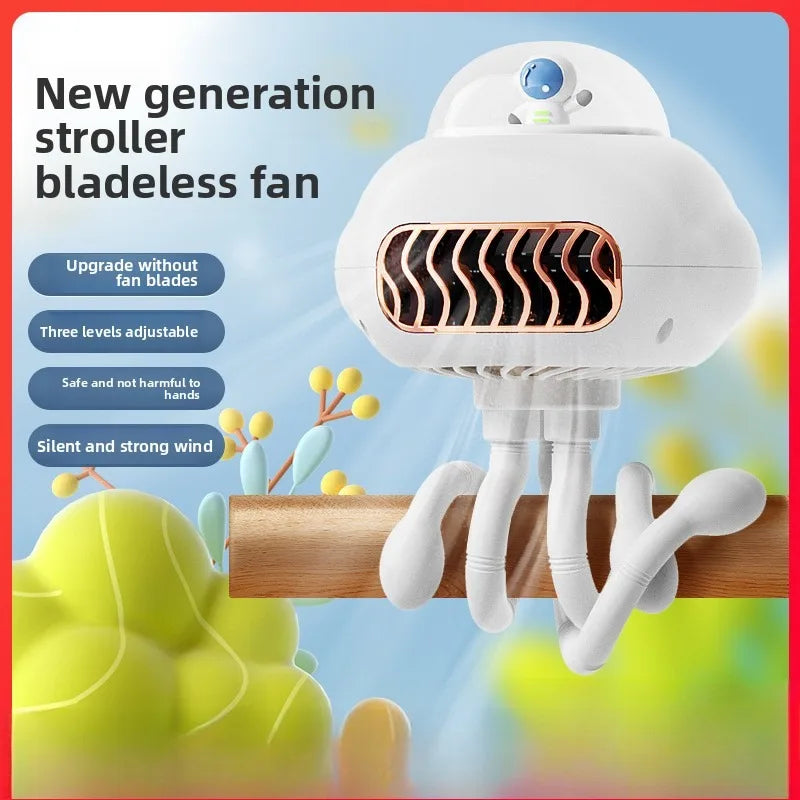 URGGU Bladeless Baby Stroller Fan | Portable Clip-On Fan