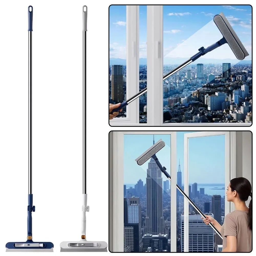2 in1 Highrise Special Glass Brush with Squeegee Extended Handle Household Window Cleaner Universal Rotatable Oasis Select