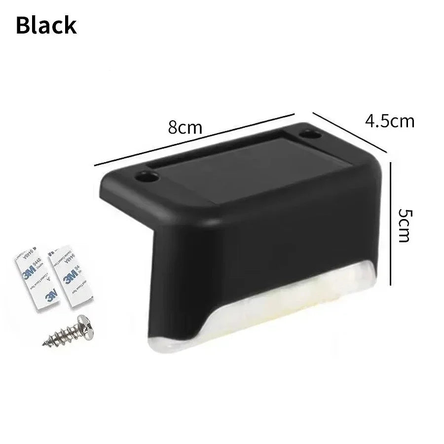 4-Pack Solar Fence Lights – Waterproof LED Deck & Stair Lamps Solar Outdoor Lights Oasis Select 4PCS Black RGB Color Light