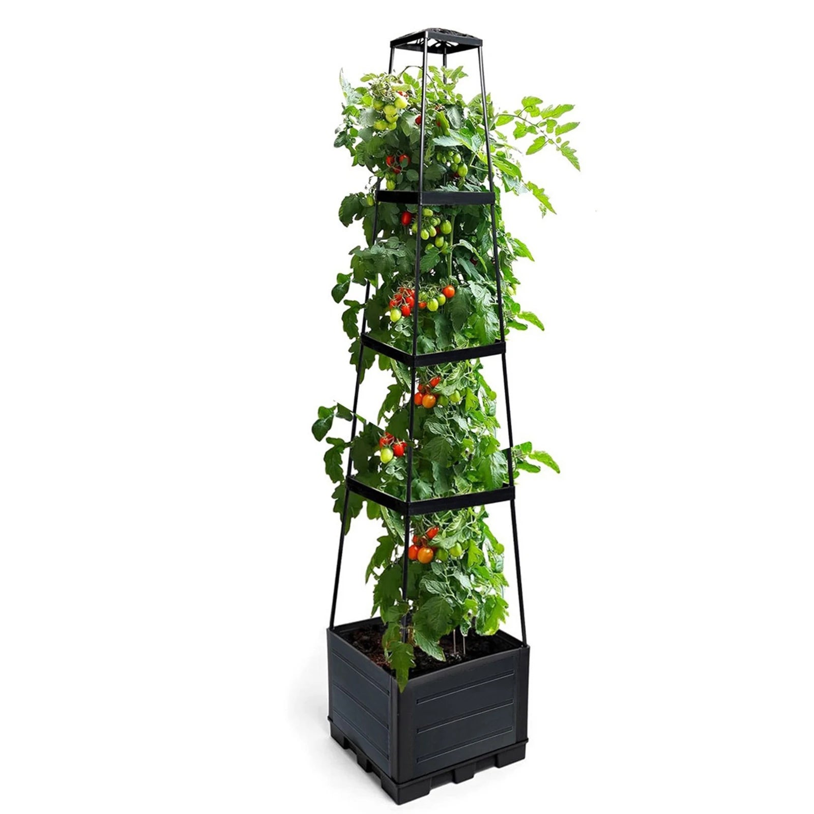 11" Self-Watering Tomato Tower Raised Planter Box with Trellis Raised Garden Planter Oasis Select