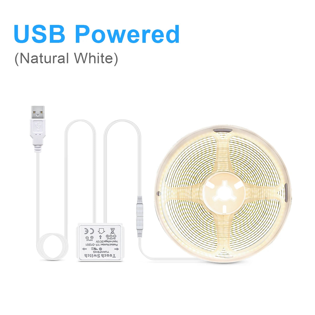 1M/3M/5M LED Bathroom Mirror Backlight Lighting USB 5V COB LED Strip Light Penetrable Mirror Touch Sensor Dimmer Vanity Lights Oasis Select Natural White USB 5V 5m