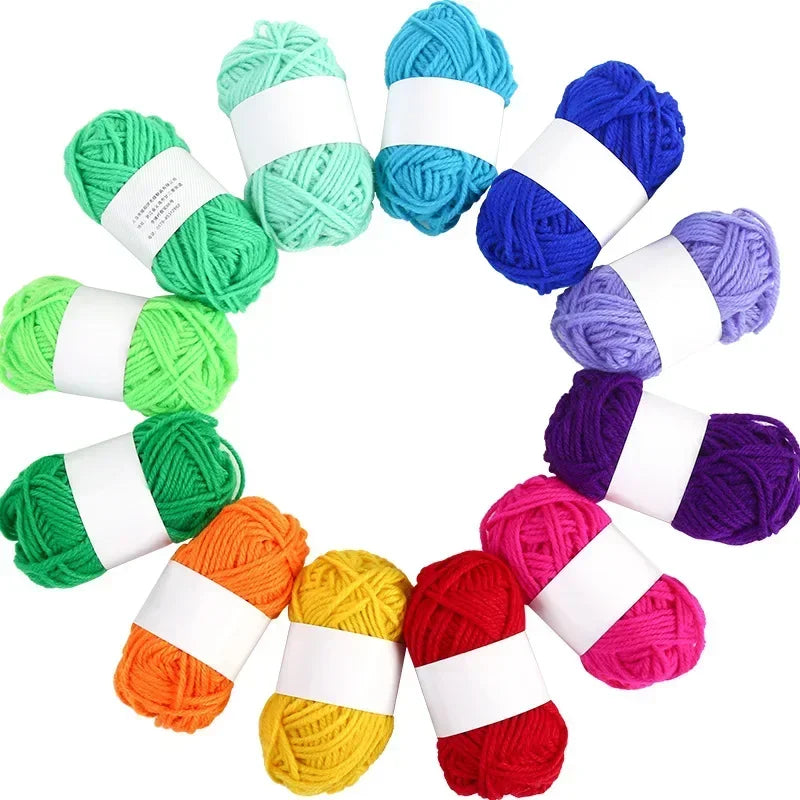 DIY Handmade Chenille Wool Yarn Balls Soft Fluffy Knitting Materials Set with Needles for Scarf Hat Sweater Craft Project Oasis Select