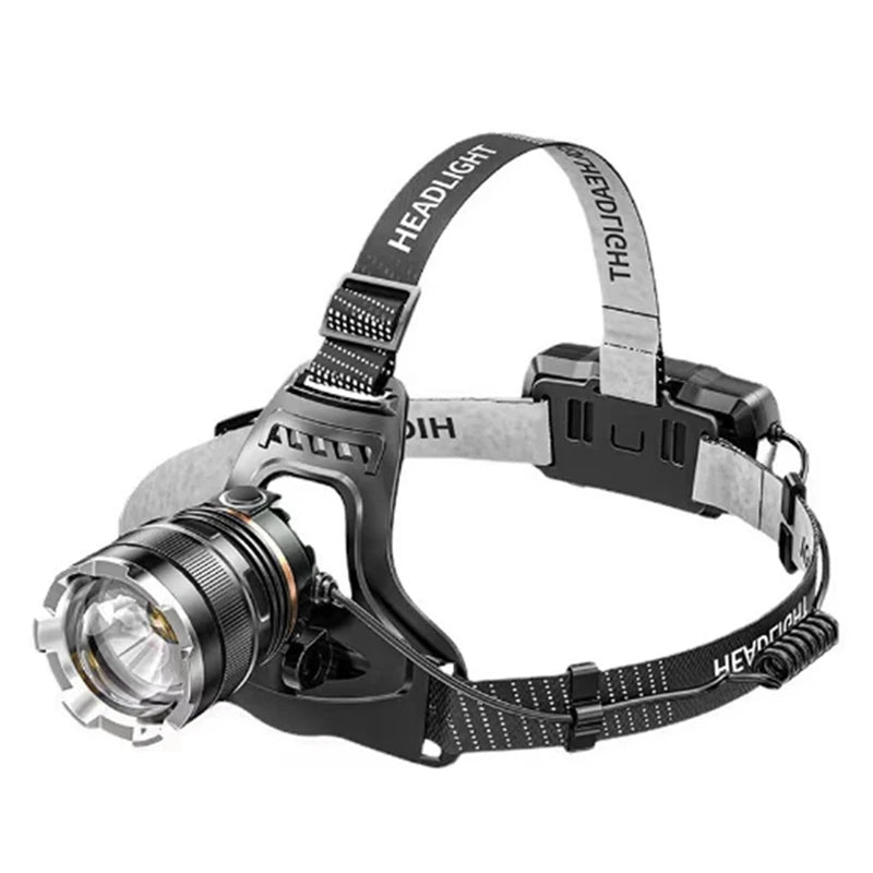 Outdoor Night Fishing Induction Head Light High Power Head Light Telescopic Focus Spotlight Head-Mounted Head Light Lamp Oasis Select Black NONE