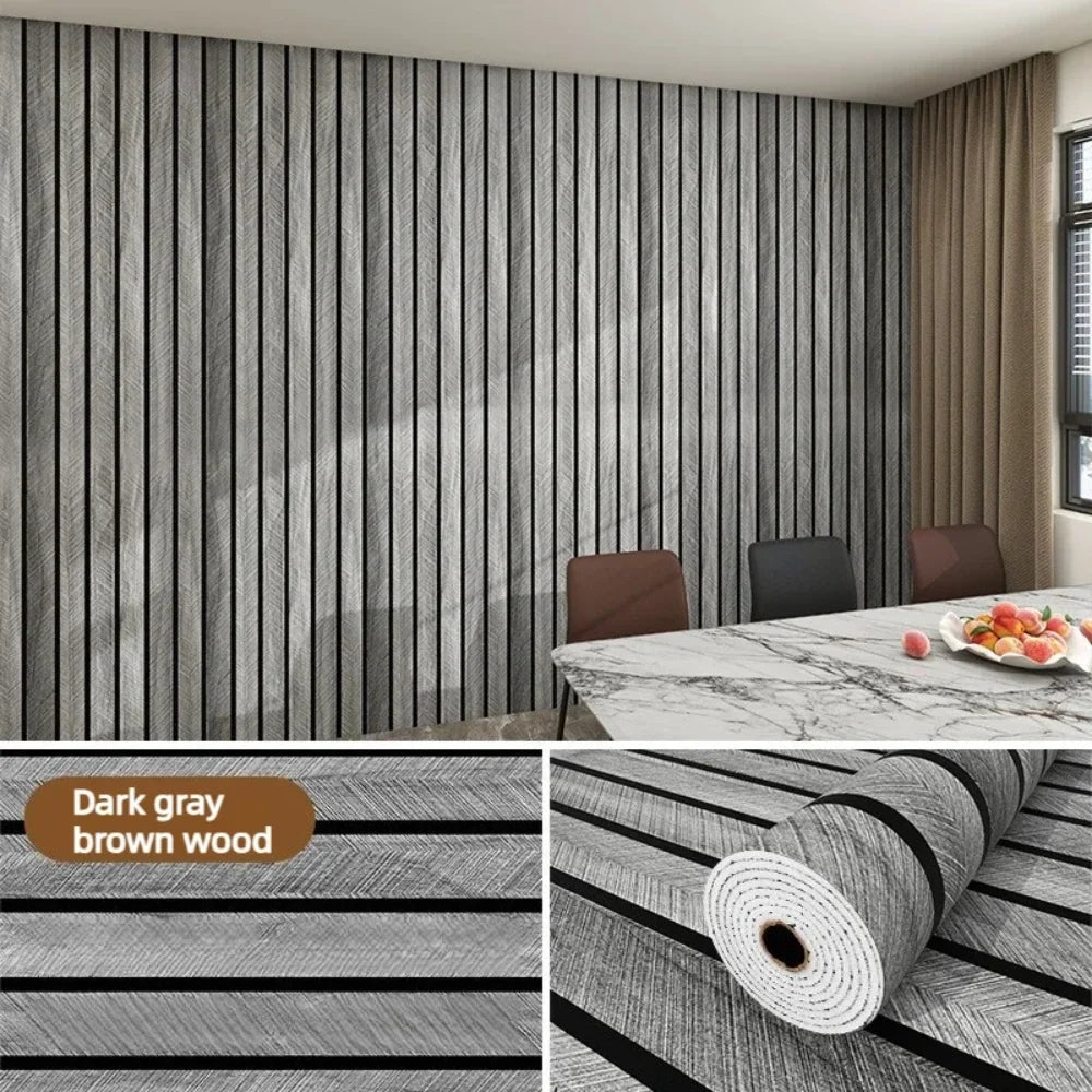 Thick Brown Grid Peel and Stick Wallpaper Faux Plaid Design Waterproof and Moisture-Proof Ideal for Walls Ceilings Home Decor