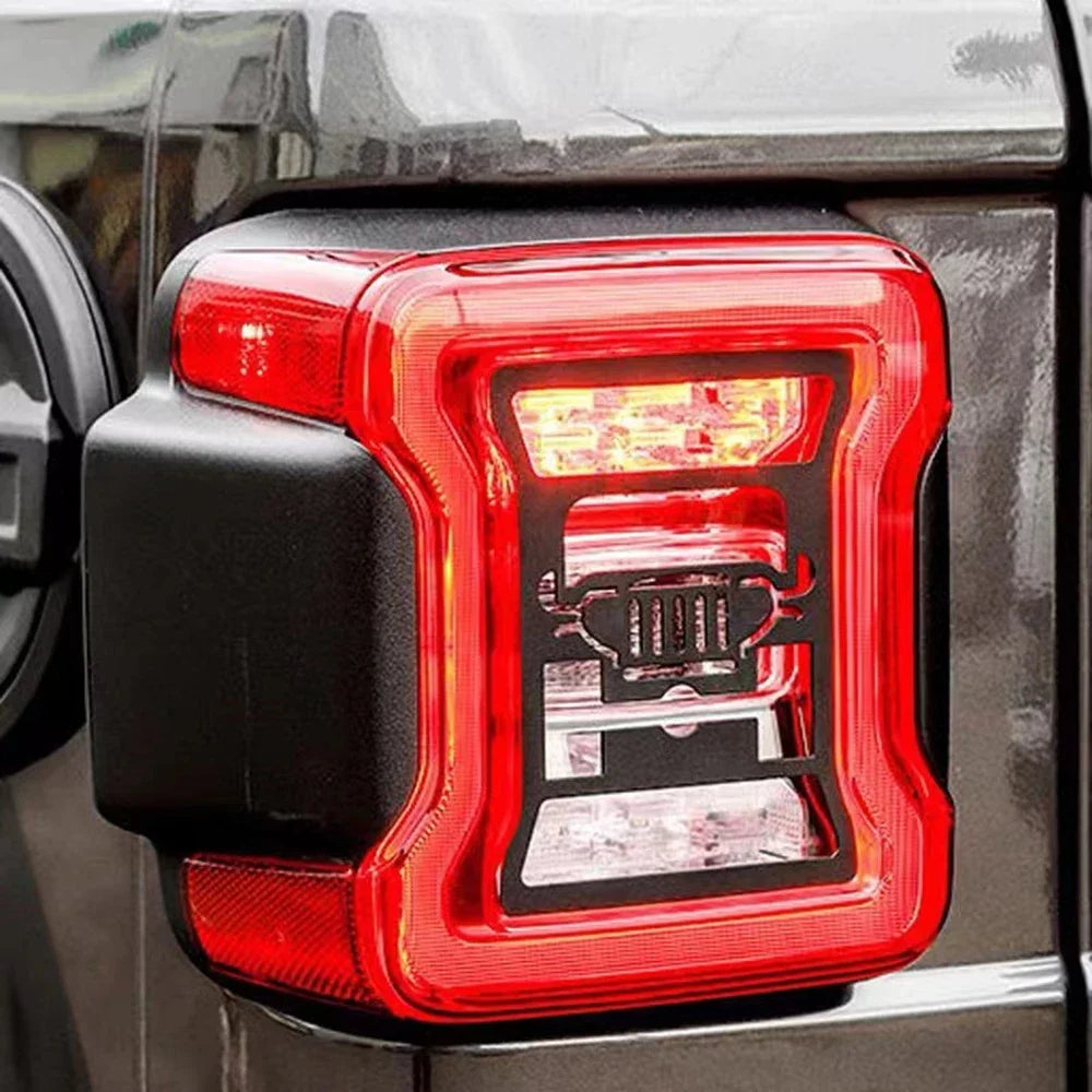 1Pair For Jeep Wrangler JL 2018 - 2022 Lamp Hood Rear Light Cover Decoration Brake Car Sticker Rear Taillight Protector Guard Oasis Select