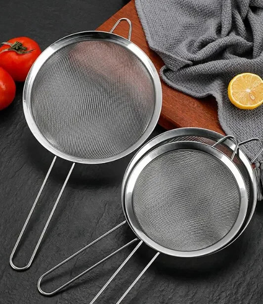 Set of 3 Stainless Steel Fine Mesh Strainers | Long Handle Mesh Strainer Set Oasis Select Set of 3 Fine Mesh