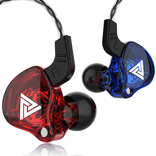 Original QKZ AK6 Copper Driver HiFi Wired Earphone Race Sport Headphone Bass Stereo Headset Music Earbuds 3.5MM In Ear With Mic Oasis Select AK6-RedBlue