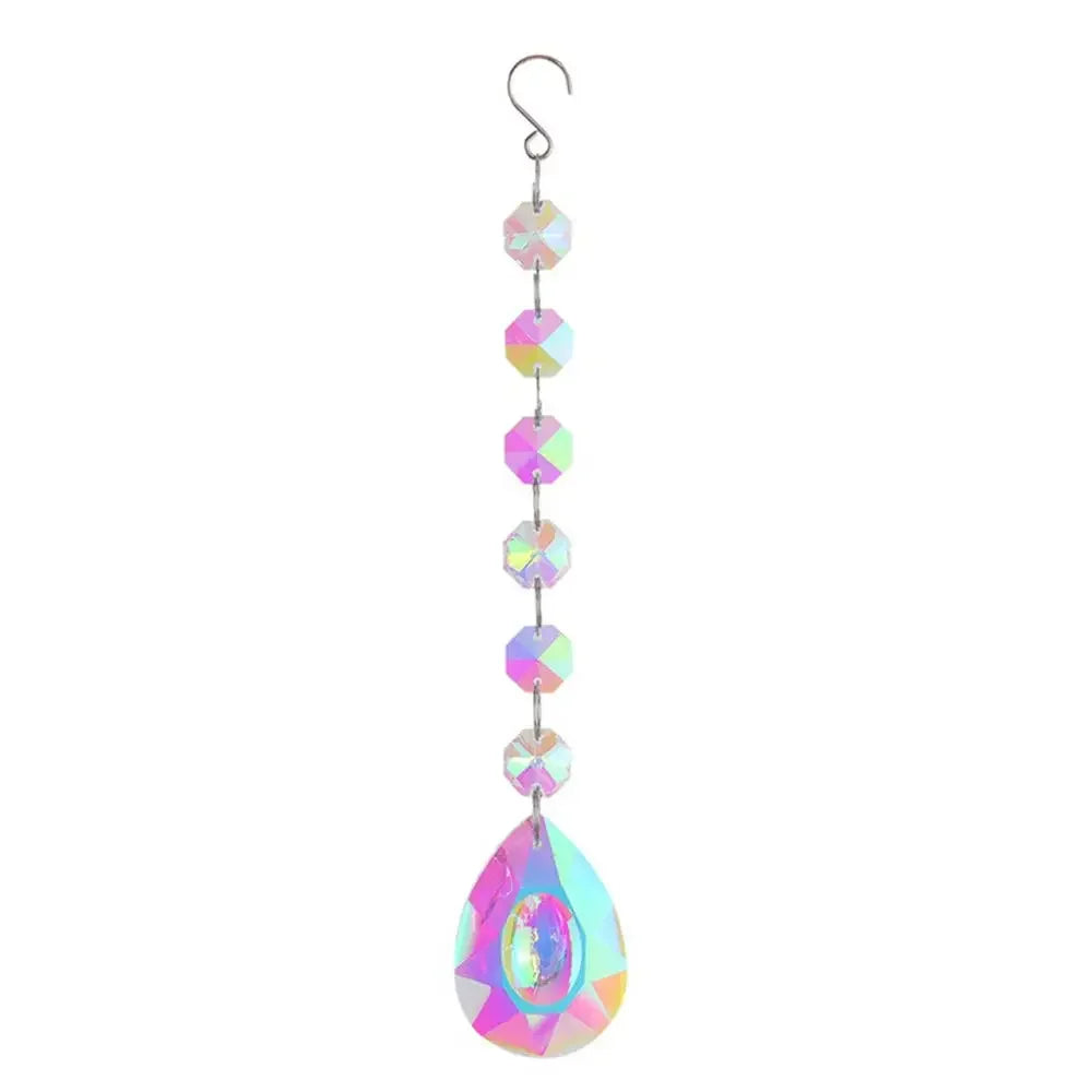 1PCs Crystal Suncatcher 9cm Curtain Pendant Sun Catcher AB Color Rainbow Chaser Glass Prism Outdoor Window Home Garden Decor Oasis Select 7-50mm