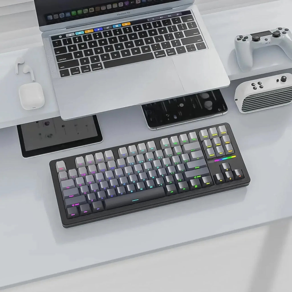 ATTACK SHARK M87Pro V2 Wireless Mechanical Keyboard - Tri-Mode (BT/2.4G/USB-C) Hot-Swappable TKL, 5000mAh RGB Backlit Oasis Select