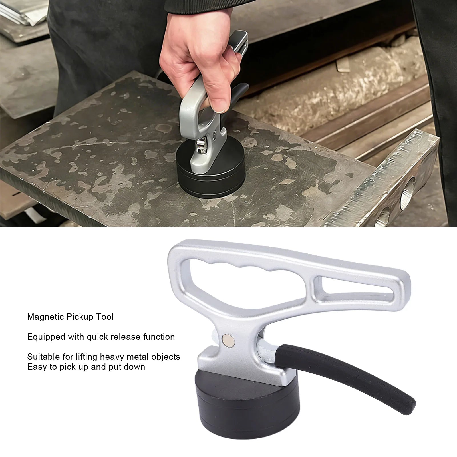 Magnetic Pickup Tool Strong Magnetic Pickup Tool Quick Release Ergonomic Handle Magnetic Lifting Tool for Moving Iron Plate Oasis Select