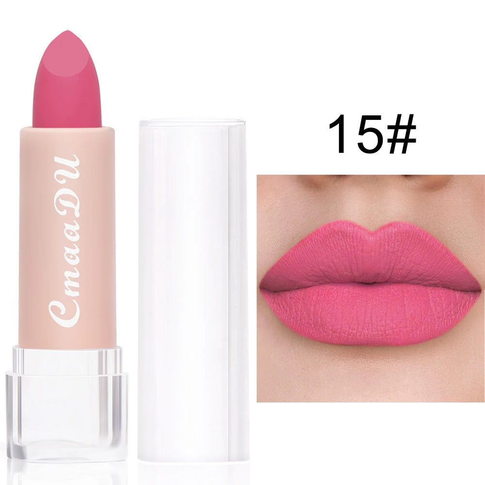 1 Pcs Velvet Matte Lipstick Long-Lasting Non-Stick Cup Waterproof Moisturizing Lip Gloss Fashion Classic Shades For Daily & Date Oasis Select 15