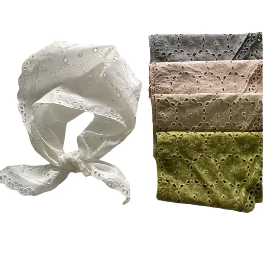 Stylish Lightweight Floral Triangle Scarf Korean Style Head Wrap Vintage Neck Scarf Soft Thin Spring Summer Bandana Daily Use Oasis Select